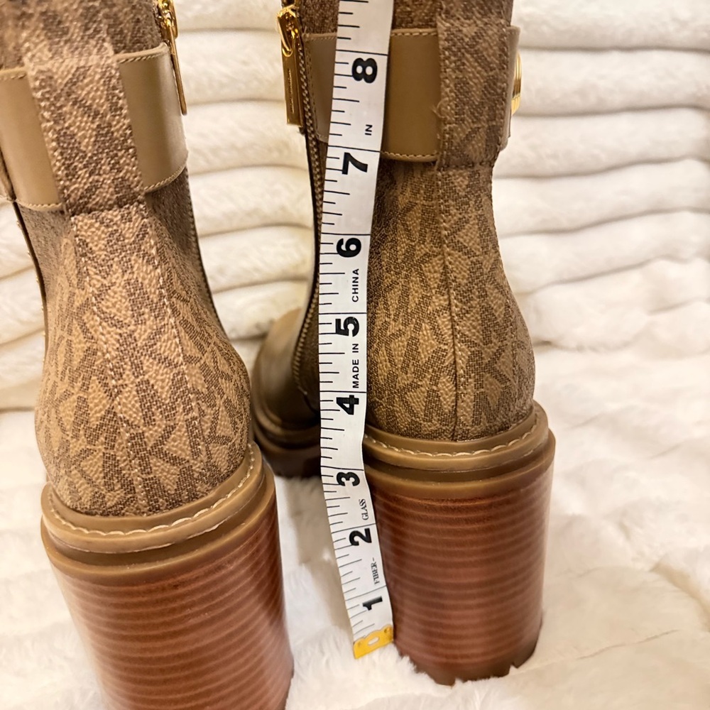 Michael Kors Tan MK Logo Strap Ankle Booties - Picture 6 of 12